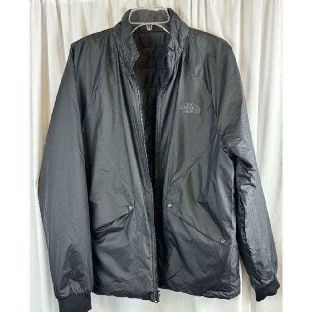 The North Face Black Quilted Puffer Jacket Full Zip Mock Neck L Gorpcore 63-11‎